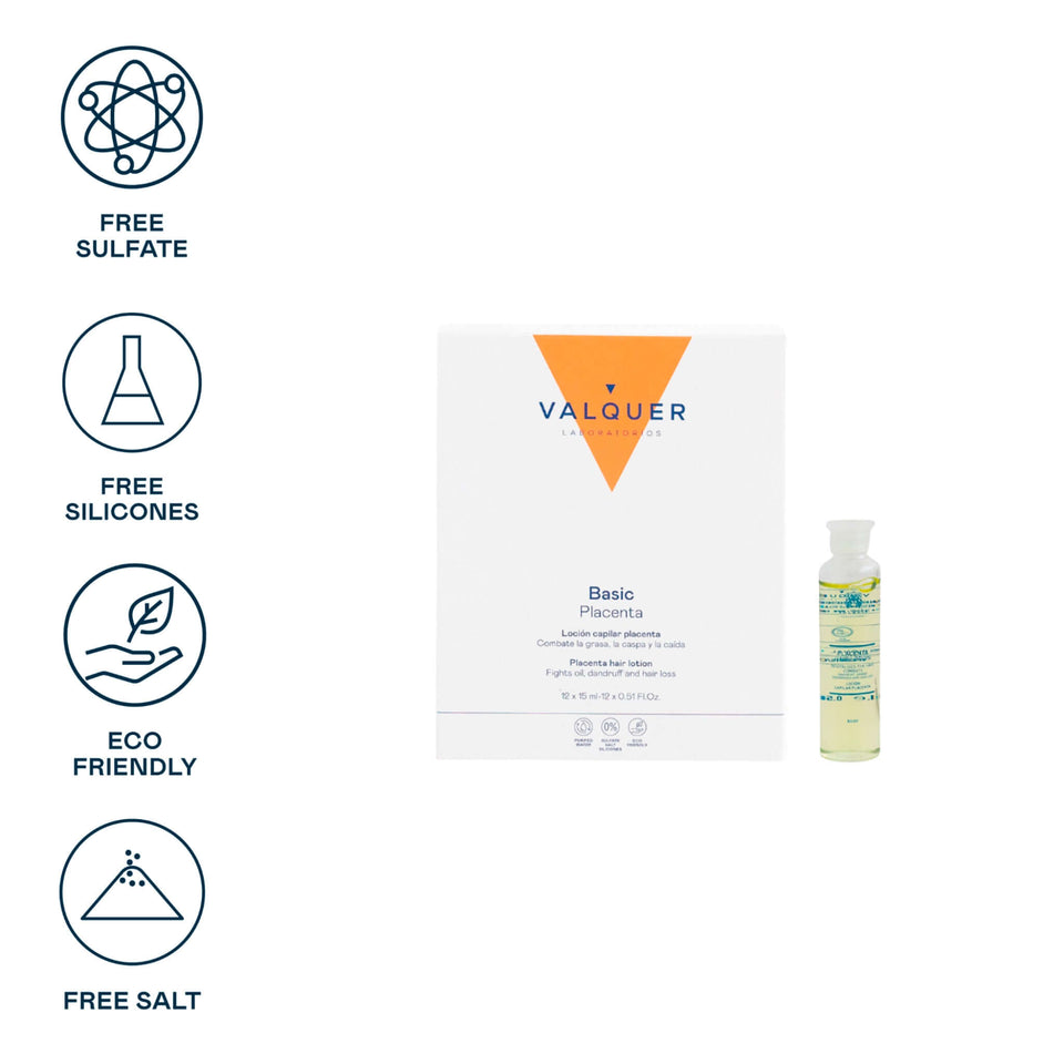 valquer laboratorios Loción capilar placenta - 12x15 ml Limitado a 3 días
