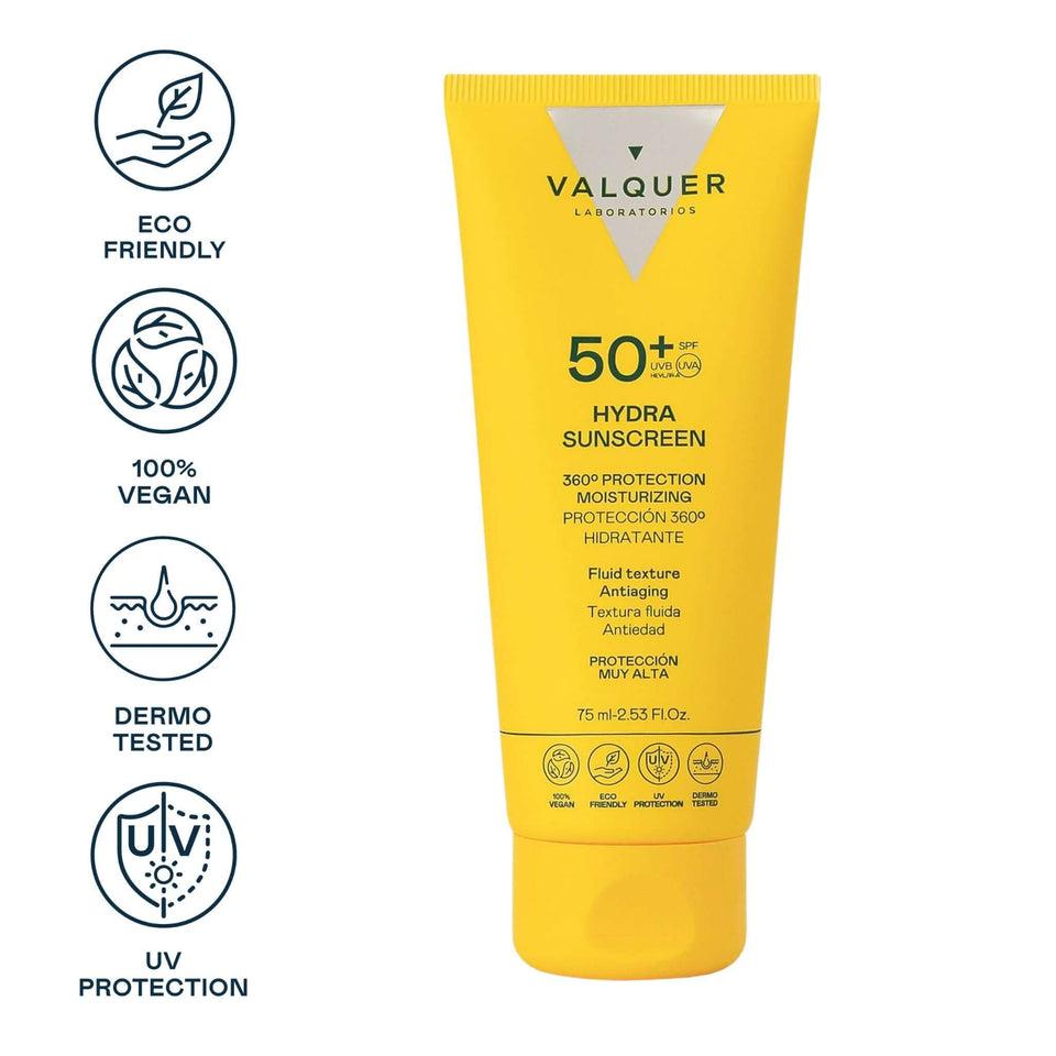 valquer laboratorios Crema Facial Hydra Sunscreen SPF 50+ Protección 360º Hidratante y Antiedad - 75 ml En línea