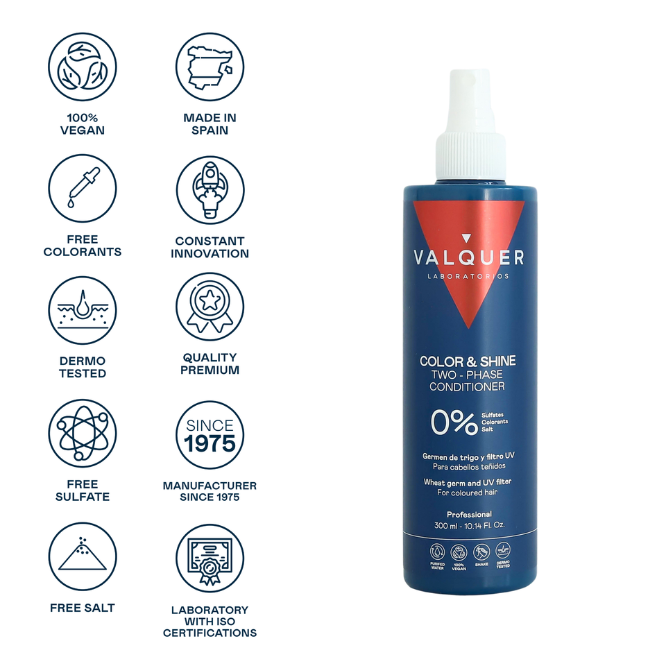 valquer laboratorios Acondicionador bifásico potenciador color y brillo para cabellos teñidos - 300 ml Gran oferta