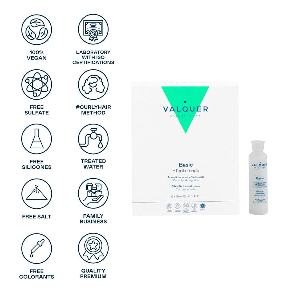 valquer laboratorios Acondicionador capilar efecto seda - 12x15 ml Libre de impuestos
