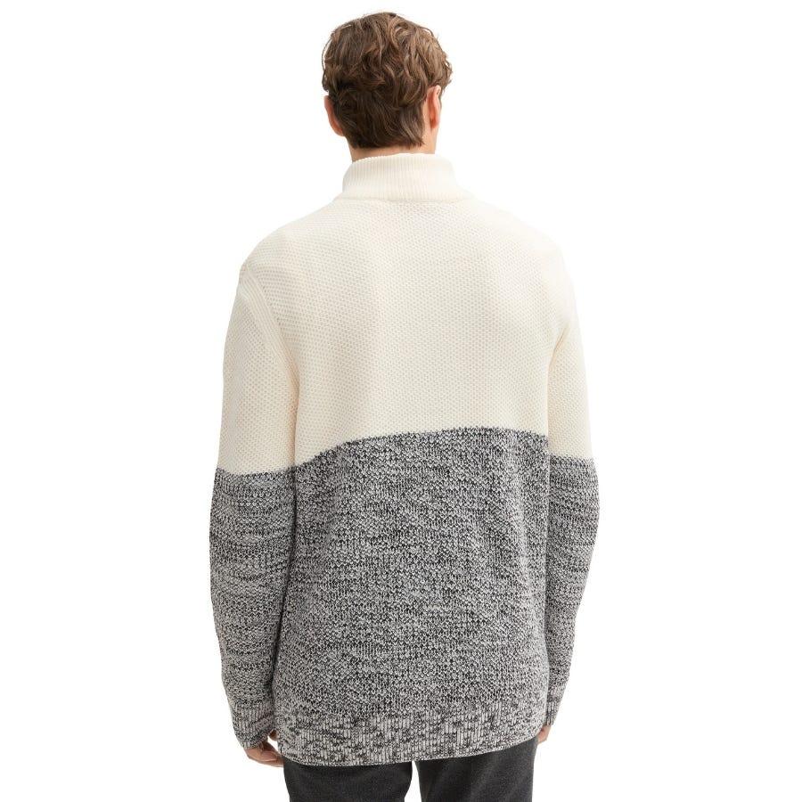 wala Jerseys Tom tailor Twotone Knitted Troyer Flat Knit Tops Tienda