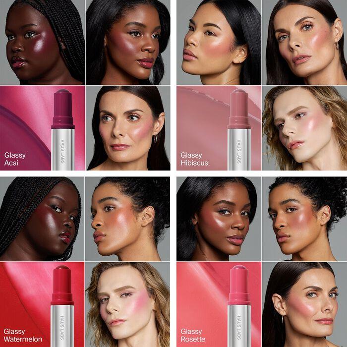 Haus Labs Color Fuse Longwear Glassy Lip + Cheek Balm Blush Stick - Blush en crema Gran oferta