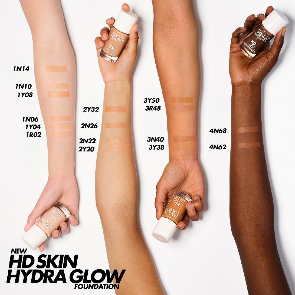 Make Up For Ever HD Skin Hydra Glow - Base de maquillaje imperceptible luminosidad e hidratación Último día