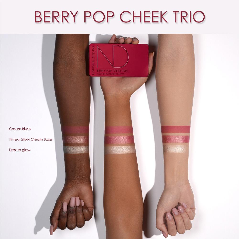 Natasha Denona Berry Pop Cheek Trio - Paleta de Blush e Iluminadores Rebajas online