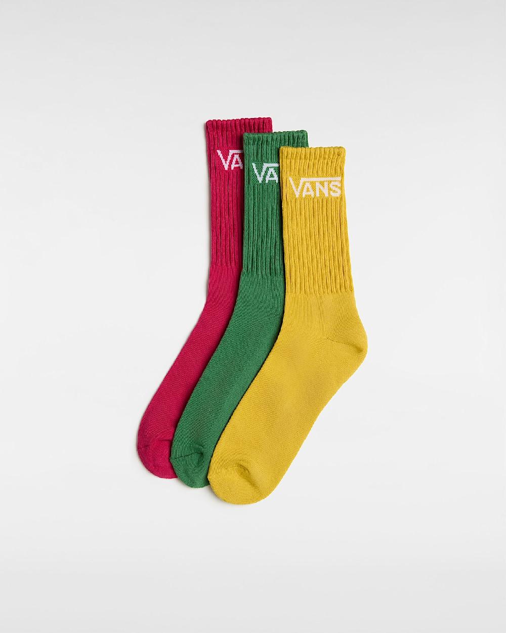 vans Calcetines altos Classic (3 pares) en Rosa| Vans ES Descuentos del mes