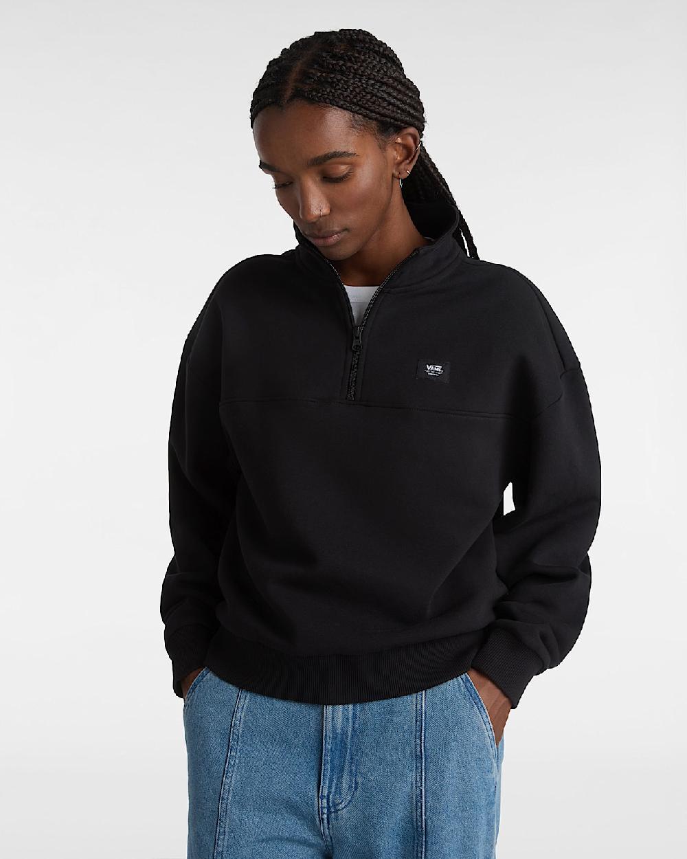 vans Sudadera Leighton de cuello alto en Negro| Vans ES Promoción trimestral