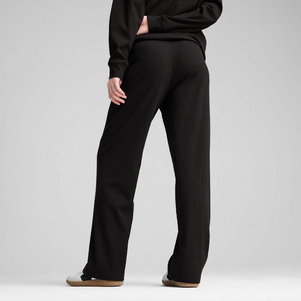 Puma Pantalones de tiro alto ESS ELEVATED Straight Leg Rib para mujer Envío gratis