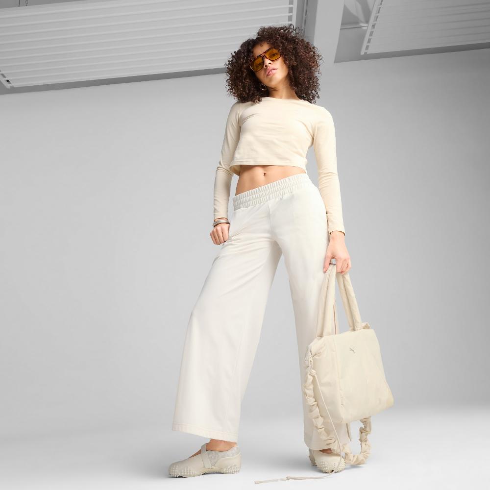 Puma Pantalones con corchetes de tiro bajo WARDROBE ESS para mujer Grandes descuentos