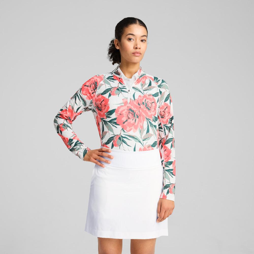 Puma Camiseta de cuello con cremallera YOU-V Beautiful Game para mujer